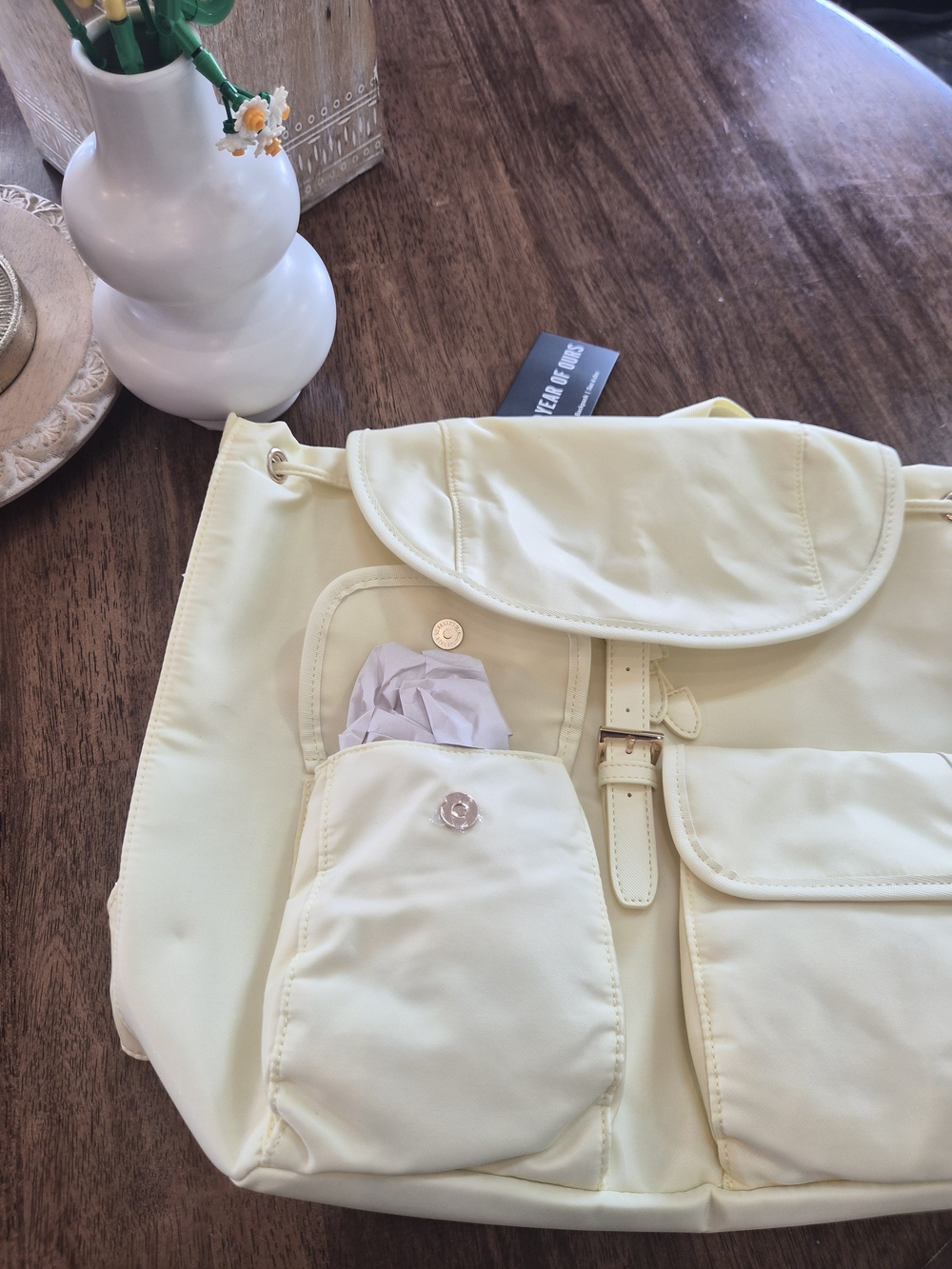Year of Ours Pale Yellow Nylon Backpack